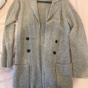Women's Gray Double-Breasted Coat